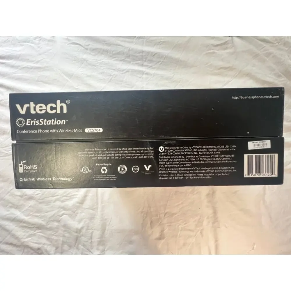 VTech VCS704 Audio‎ Conferencing ErisStation 4 Wireless Mics - Black